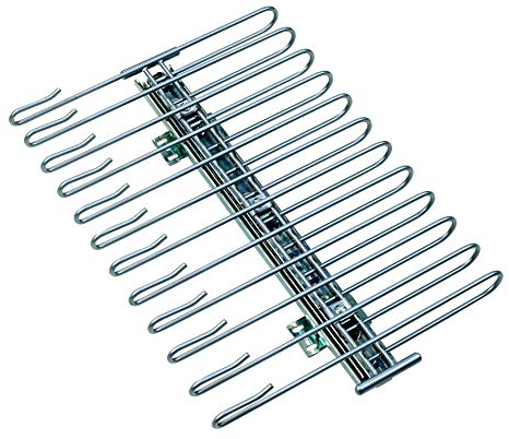 WENKO ausziehbarer Hosenbügel, Halter für 12 Hosen, Zur Befestigung im Kleiderschrank, Verchromtes Metall, 33 x 10 x 47 cm