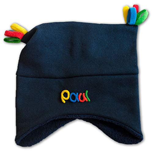 mein-name Kuschelmütze Wintermütze Kindermütze Fleecemütze Kopfbedeckung Winterhaube Mütze (M, Marine - Blau)