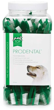 Top Performance ProDental Dual-End Toothbrushes — Convenient Toothbrushes for Cleaning Pets' Teeth, 50-Pack