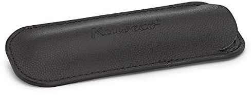 Kaweco Eco 2er Leder Etui Schwarz I Stifte Etui passend für die Sport Serie I Schreibetui aus echtem Leder mit schöner Prägung I schicke & Klassische Stifttasche I Stiftetui 12 x 4,6 cm