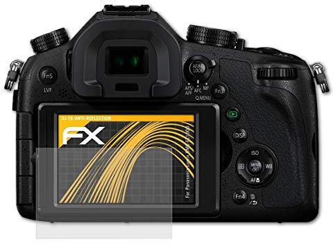 atFoliX Película Protectora compatible con Panasonic Lumix DMC-FZ1000 Lámina Protectora de Pantalla, antirreflejos y amortiguadores FX Protector Película (3X)