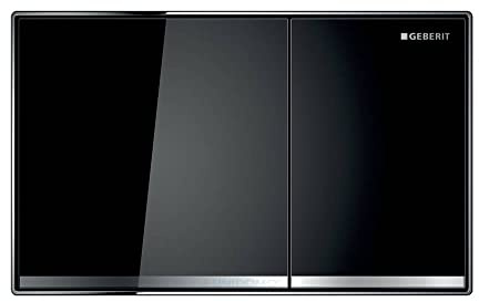 Geberit, Piastra di azionamento per cassette di risciacquo ad incasso Sigma 60 115.640.SJ.1, doppio scarico, nero cromo lucido, 115640SJ1