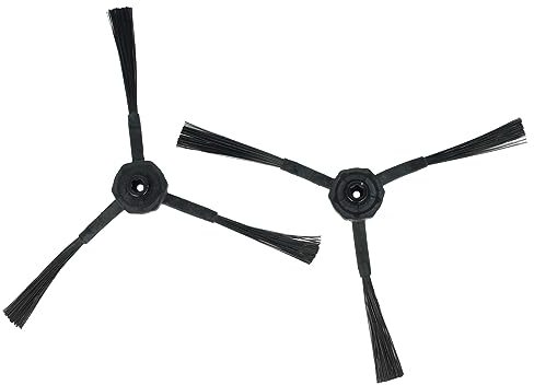 vhbw 2X Cepillo Lateral Compatible con Medion MD18500, MD18501 Robot Aspirador - Set cepillos, Negro