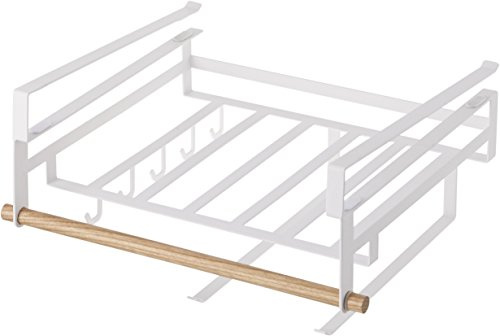 YAMAZAKI 3158 TOSCA UnderShelf Multifunctional Rack, white, Steel/Wood, 33.5 x 29 x 16 cm