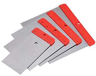Connex Japanspachtel-Satz 4-teilig-50 mm, 80 mm, 100 mm und 120 mm-Blatt aus Federbandstahl-Säurefest und Flexibel-Zum Verfüllen und Glätten / Spachtel Made in Germany / Flächenspachtel / COX881004