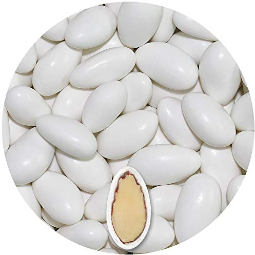 EinsSein 0,5kg Hochzeitsmandeln Gracile weiß glanz | ca. 150 Stück Premium Zuckermandeln für Hochzeit Taufe & Gastgeschenke | Mandeln Bonboniere Confetti Badem Sekeri