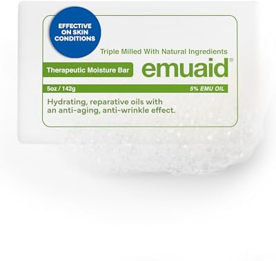 emuaid Therapeutic Moisture Bar – Medicated Face & Body Cleansing Bar for Fungal-Prone Skin, Jock Itch & Irritation Relief, Soothes & Hydrates with 5% Emu Oil, Tea Tree & Natural Oils, 5oz