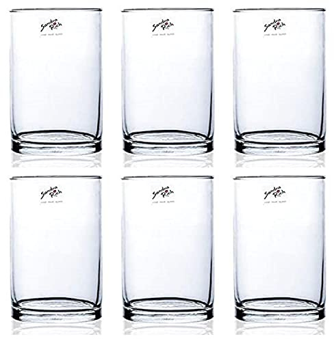 Sandra Rich 6er Set Glasvasen Dekogläser CYLI Zylinderform H. 15cm D. 10cm