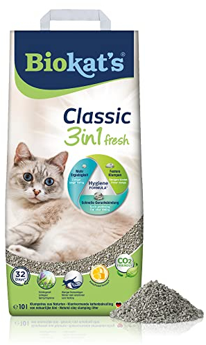 Biokat's Classic fresh 3in1 mit Frühlings-Duft - Klumpende Katzenstreu mit 3 unterschiedlichen Korngrößen - 1 Sack (1 x 10 L)