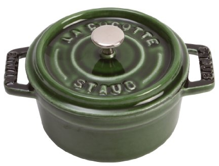 Staub Cocotte Redonda, Hierro Fundido, Verde basilisco, 10 cm