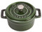 STAUB Mini Cocotte, rund mit Deckel 10 cm, 0,25 L, induktionsgeeignet, mit mattSchwarzer Emaillierung im Inneren des Topfes, für alle Herdarten inkl. Induktion & Backofen, Basilikumgrün