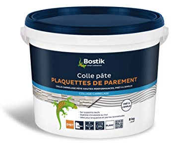 Colle Carrelage BOSTIK Plaquettes de Parement - Pâte - D1ET Blanc - 8 kg - Prêt à l'emploi