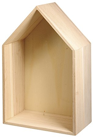 Rayher Hobby Rayher Holzrahmen Haus, FSC zertifiziert, 24 x 16 x 8 cm, mit Aufhänger, Objektrahmen, Holzhaus, Beige, 62594000, Mittel