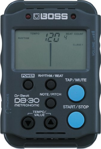 BOSS DB-30 Digitales Metronom, tragbar, robust, integrierte Patterns zum Mitspielen