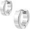 schmuxxi® Creolen Ohrringe Klappcreolen aus Edelstahl silber I hochwertig und modern I Schmuck Set für Damen und Herren