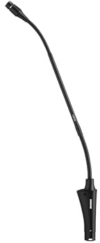 Shure Centraverse CVG12-B/C - Micrófono cuello de cisne, micrófono de condensador cardioide con cuello de 30,5 cm, preamplificador integrado, incluye antiviento y brida de montaje, negro