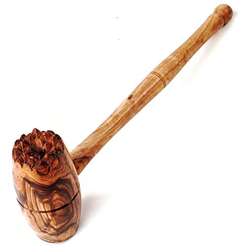 DAS OLIVENHOLZBRETT® Klopfer, Fleichklopfer, Fleischhammer, runde Form 25cm