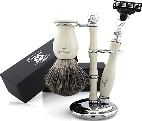 Rakborste kit för män rakhyvel vått rakhyvel julklapp