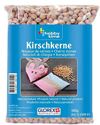 GLOREX 0 2509 01 - Noccioli di Ciliegia, 500 g, Prodotto Naturale Lavato, per Cuscini di noccioli di Ciliegia, riscaldabile