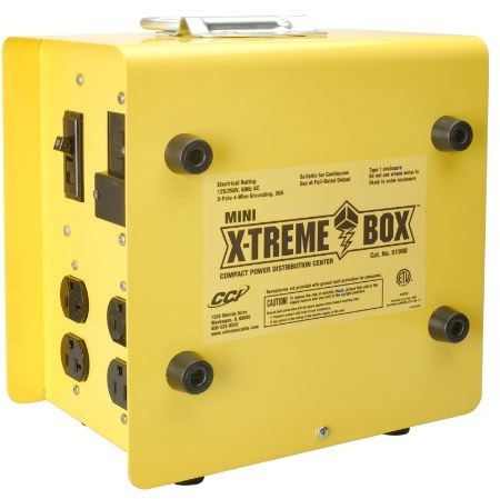 Southwire 19800102 Mini X-Treme Box Portable Temporary Power Distribution Box, Converts (1) L14-30P to (8) 5-20R