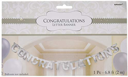 Amscan International Banner, mit Aufschrift Congratulations (in englischer Sprache), große Buchstaben