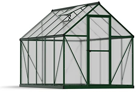 Canopia by Palram Gewächshaus klein Mythos 6x10 Treibhaus 306x185 cm Aluminium Grün Tomatenhaus Polycarbonatplatten UV-beständig