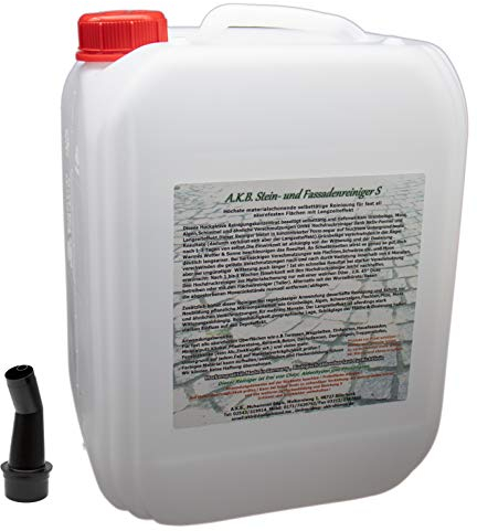A.K.B.Steinreiniger und Fassadenreiniger S, Reinigungsmittel für Stein und Fassade, 7110,10L Steinreiniger Flechtenentferner Grünbelagentferner