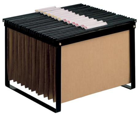 Q-Connect - Carrito para Carpetas Colgantes Negro con Ruedas para Carpetas Tamaño Folio