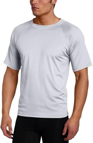 Kanu Surf Men’s Swim Shirt with Short Sleeves – UPF 50+ Rash Guard for Men with Quick-Dry Fabric (Medium)