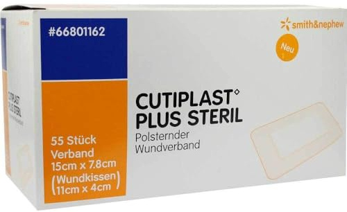 Cutiplast 66801162 Verbände, Plus Steril, 15 cm x 7,8 cm (55-er pack)