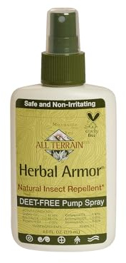 Herbal Armor DEET-Free Pump Spray 4oz. Insect Repellent, Plant-Based and All-Natural Bug Repellent, Safe for Family and Pets, Mosquito and Bug Protection