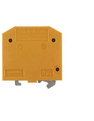 Weidmüller 0380260000 AKE 4 Morsetto, sezione nominale 4 mm², collegamento flangia-vite, montaggio diretto, scatola 100