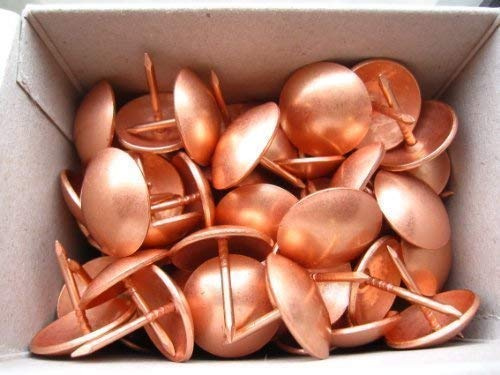 50 Large Copper on Steel Upholstery Nails - 20mm (¾ inch) Diameter Head