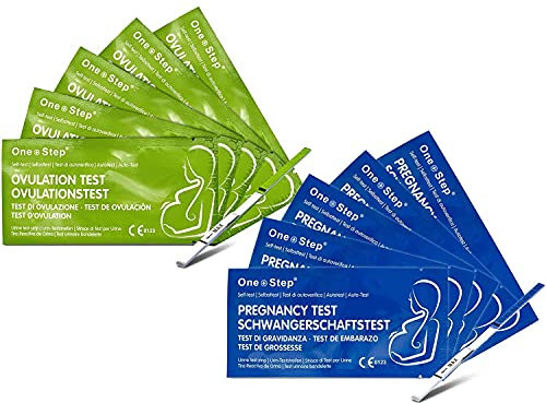 One Step 30 x Highly Sensitive Ovulation Strip Tests + 5 x Highly Sensitive Pregnancy Test Strips (Tests up to 6 Days Earlier) - Pregnancy & Ovulation Test Kit for Women
