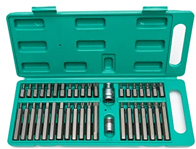 Juego 40 llaves de impacto con llaves extralargas con Portapuntas de 1/2 y 3/8 WIESEMANN 1893 | Acero al cromo vanadio | Puntas Torx T20-T55, hexagonales (4-12 mm) XZN y puntas largas I 80034