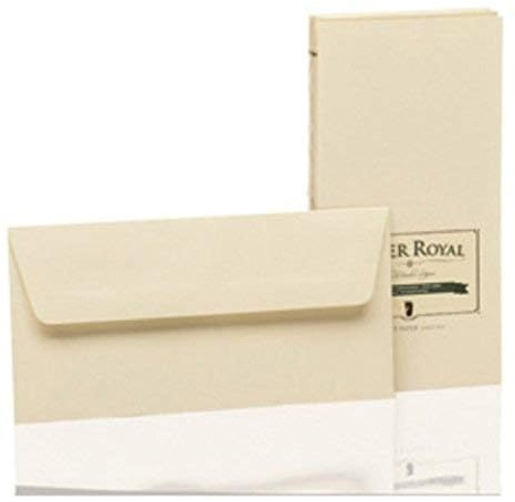 Rössler - Paper Royal Kuvert DIN lang 20 Stück Chamois | Briefumschläge ohne Fenster DIN lang für Briefpapier, Einladungen, Glückwunsch- und Hochzeitskarten