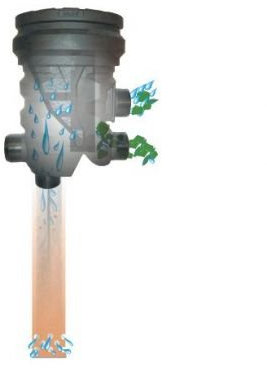 Zisternenfilter Regenwasserfilter E500 CS1 Erdeinbaufilter Gartenfilter für Tankeinbau Erdtank Regenwasserzisterne Zisterne Regenwassertank Tank Kunststoffzisterne mit Edelstahlsieb 0,2mm