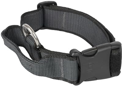 Collare K9 serie Color & Grey con manico richiudibile, 40 mm x 38-53 cm, nero-grigio
