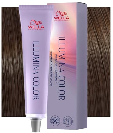 Wella Professionals Illumina Color – Permanente, vegane Premium-Haarfarbe - natürliche Farbergebnisse & bis zu 100% Grauabdeckung – 5/35 Hellbraun Gold-Mahagoni - 60 ml