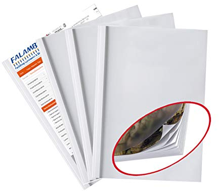 10 Thermobindemappen DIN A4, weiß, 3.0 mm für 30 Blatt