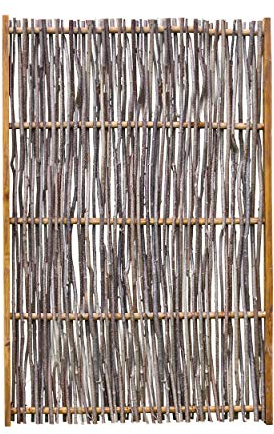 Weidenprofi Sichtschutz, Haselnusszaun Modell KOMPAKT Flechtzaun aus Hasel, Größe (BxH): 120 x 100 cm. massiver Holzrahmen 3,5 x 7 cm