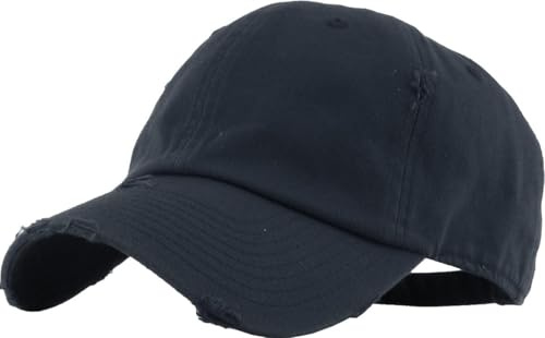 KBETHOS KBE-VINTAGE NAV Washed Cotton Baseball Cap, Navy