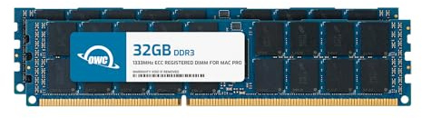 OWC 64 GB (2 x 32 GB) PC3-10600 1333MHz DDR3 ECC-R SDRAM Kit de actualización de Memoria para Mac Pro 2013