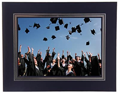 Kenro Black Cardboard Strut Mount Photo Frame 8x10 Inch 20x25cm Presentation with Silver Border Pack of 50