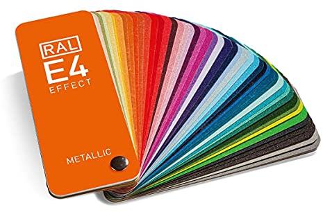 RAL E4 Farbfächer, 70 Metallic-Farben, ganzseitige Farbmuster, glänzend