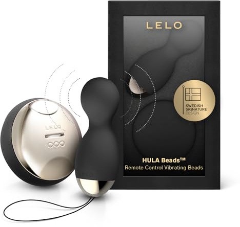 LELO Hula Beads, Twisting, Turning and Vibrating Pleasure Beads (Kegel Balls for Women) Vibrator Egg Ben Wa Balls Bullet Vibration Egg Wireless Remote Control Vibrator, Black