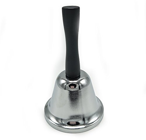 ECHI Metalltee Tischglocke, Gold überzogen Hand Glocke, Loud Anruf Service Bell Warnung (Silber)