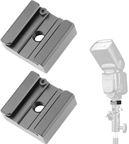 ChromLives Cold Shoe Mount Flash Cold Shoe Adapter Flash Shoe Mount Bracket Compatible with Camera DSLR Flash Speedlight Canon Nikon Panasonic Yongnuo Neewer Godox Flashes and More (2 Pack)