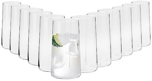 Krosno Grande Vasos de Agua Highball | Set 12 Piezas | 550 ML | Avant-Garde Collection | Perfectos para Uso en Casa, Restaurante y en Fiestas | Apto Para Lavavajillas