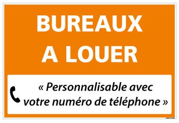 Signalétique.biz France, Panneau Immobilier Personnalisable Bureaux à Louer avec Oeillets aux 4 Coins, Orange, Plastique Rigide Akilux 3,5mm, Dimensions 60 x 40 cm (600 x 400 mm), Protection anti UV